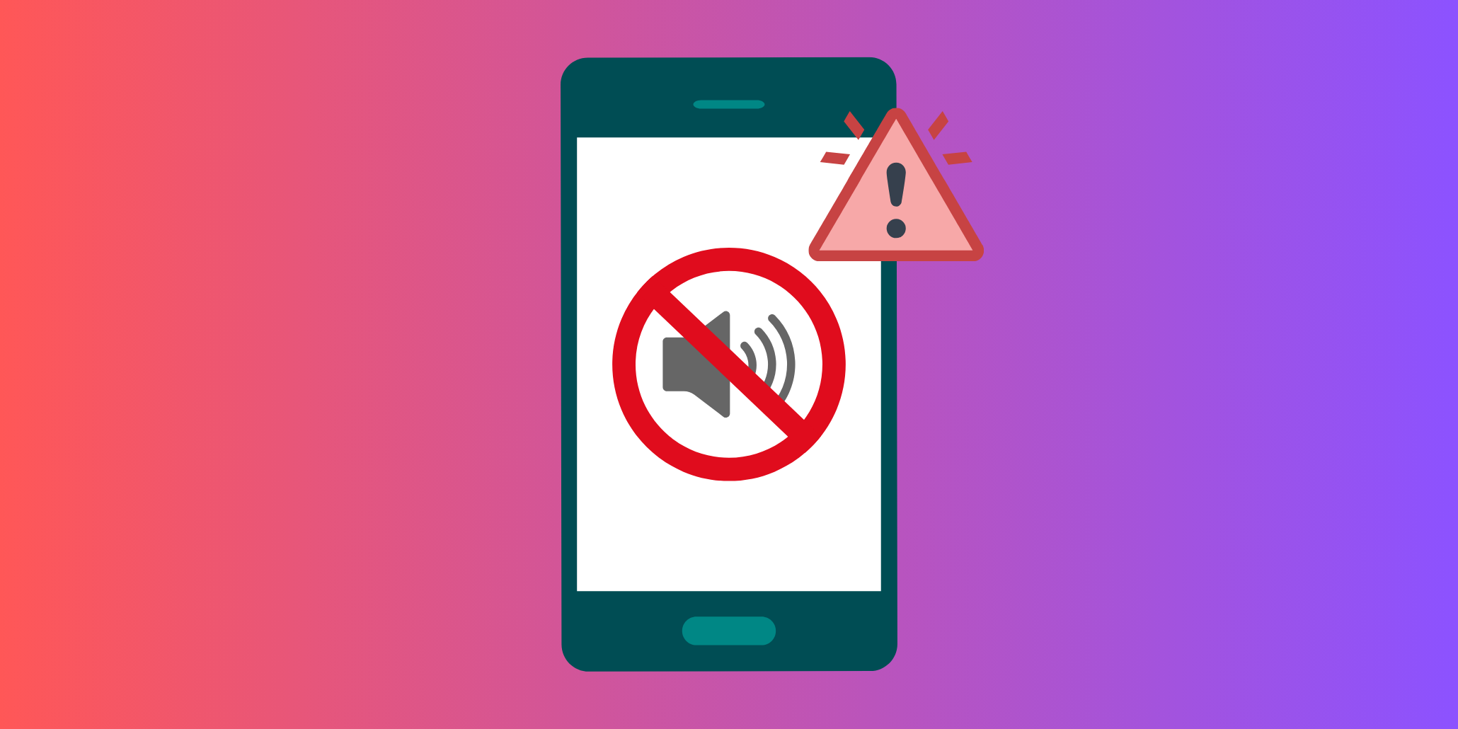 Illustration of a smartphone with a muted alert symbol and warning sign, representing overlooked insider threats in cybersecurity.